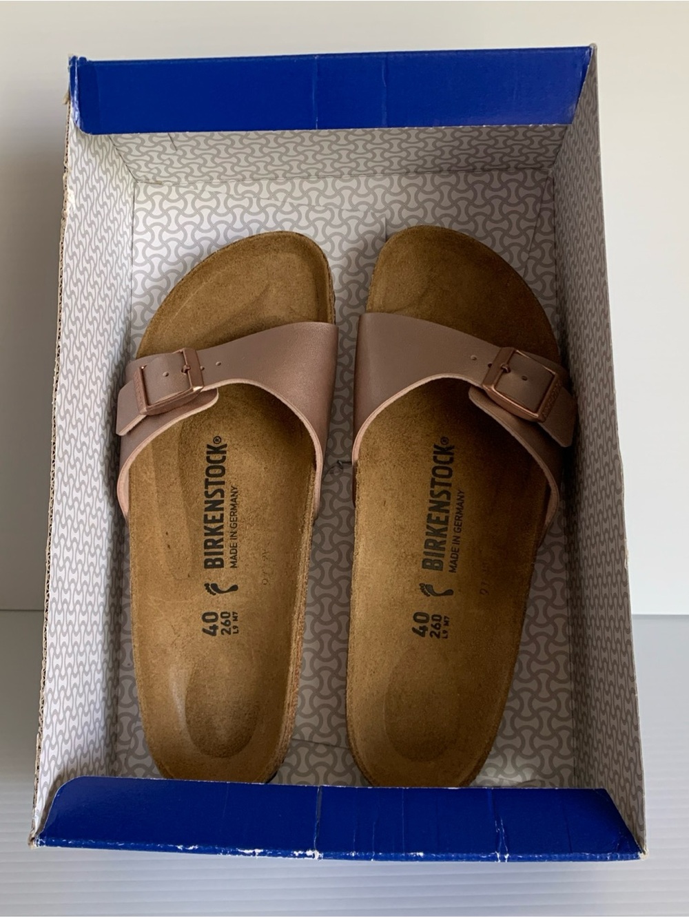 Birkenstock Madrid Buckle Copper Rose Gold Womens Slide Sandals EU 40 Size 9 US - Picture 11 of 15